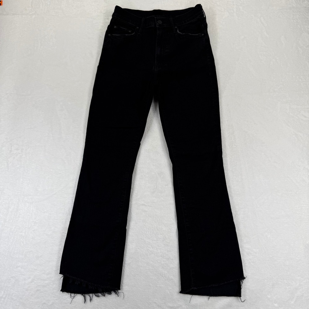 MOTHER The Insider Crop Step Fray Jeans Not Guilty Black 1157-180 Size 26